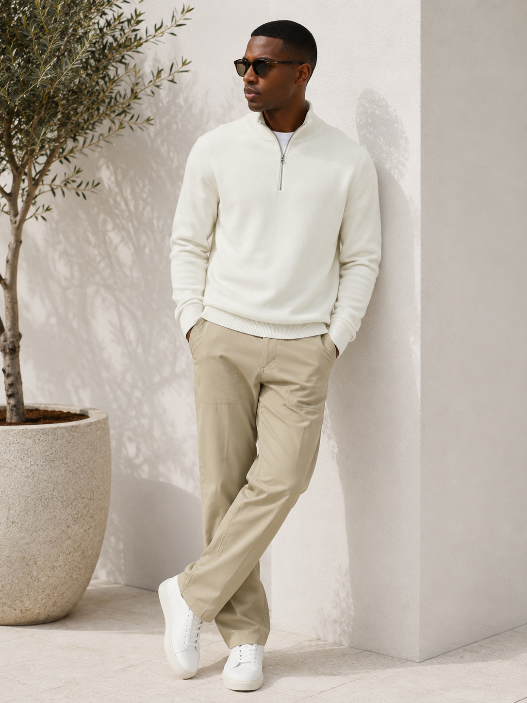 HALF ZIP KNIT