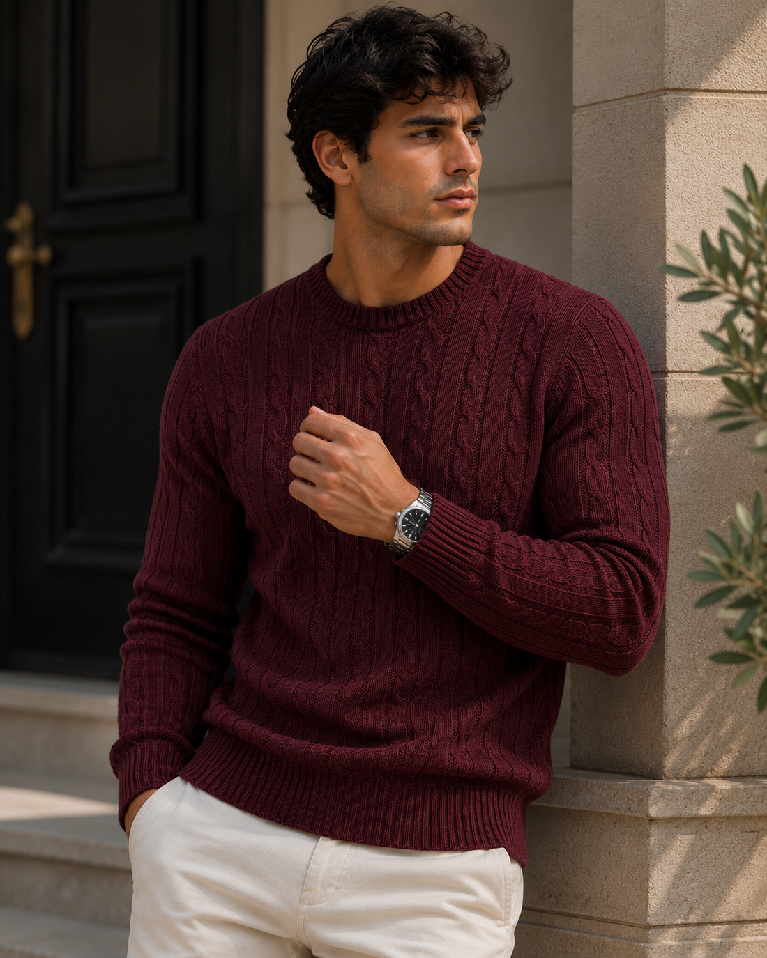 MEN´ WARM THICK-KNIT TURTLENECK
